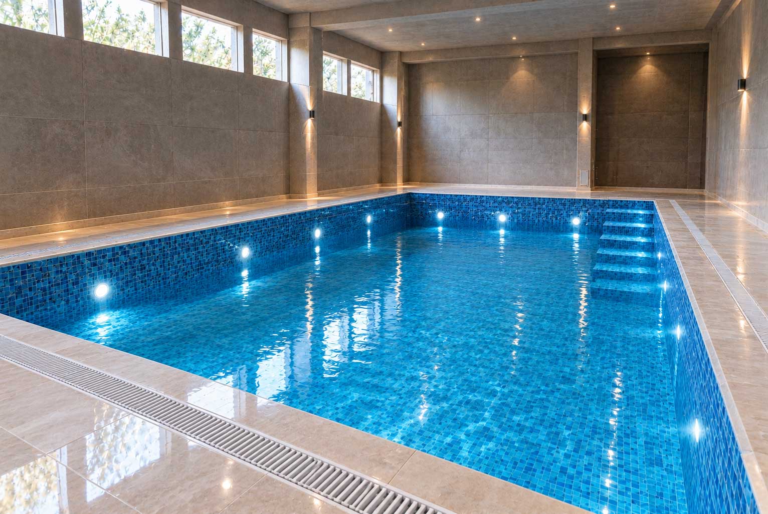 نمای نهایی استخر ساخته‌شده در طالقان توسط گروه معماری و عمران ایتوک